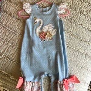 Ric Rac Ruffle Swan Romper